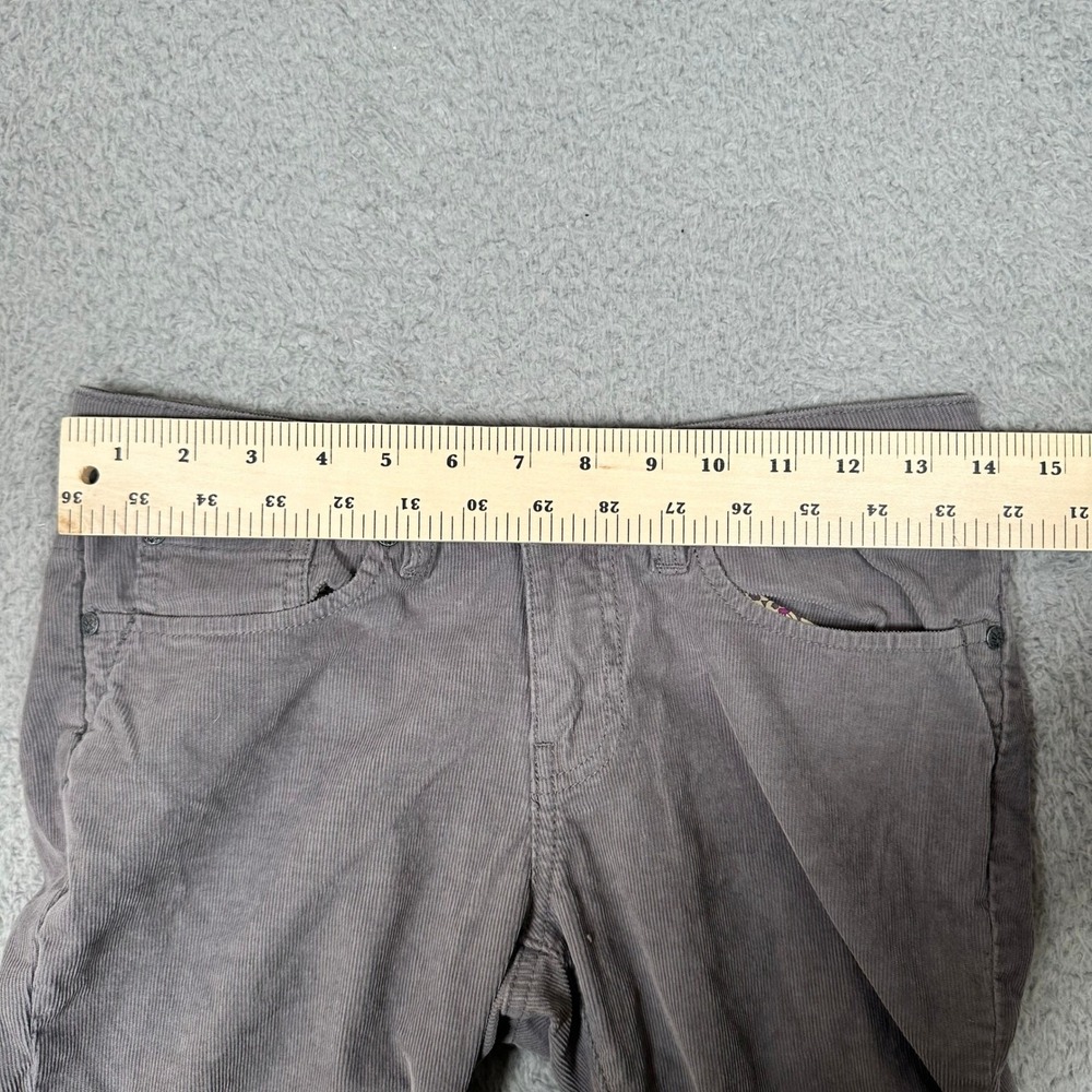 Prana Gray Organic Cotton Stretch‎ Corduroy Slim Pants Womens Size 2 Stretch EUC - Picture 6 of 10
